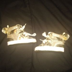Gold Glittered Baby Booties